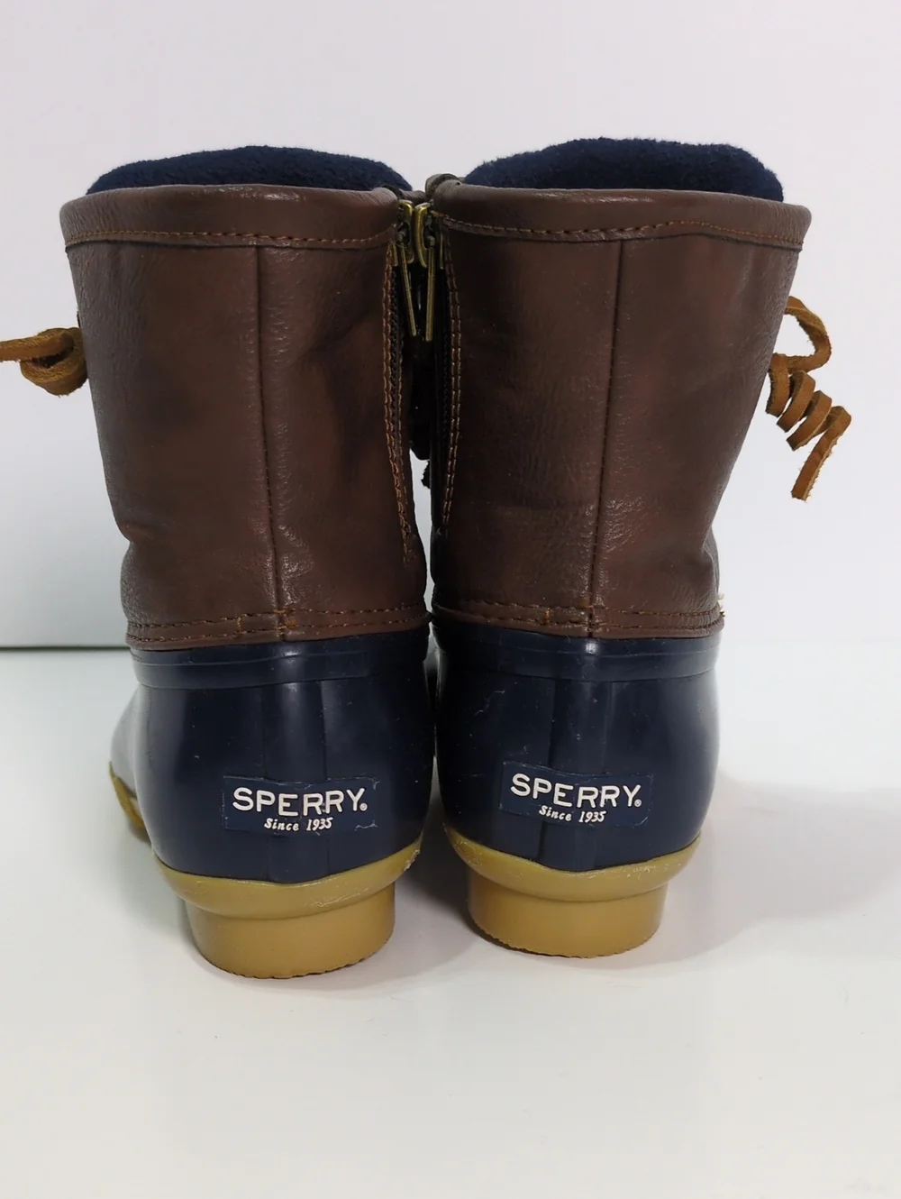 Sperry Top-Sider Girls Saltwater Duck Boots Size 3M Navy Brown